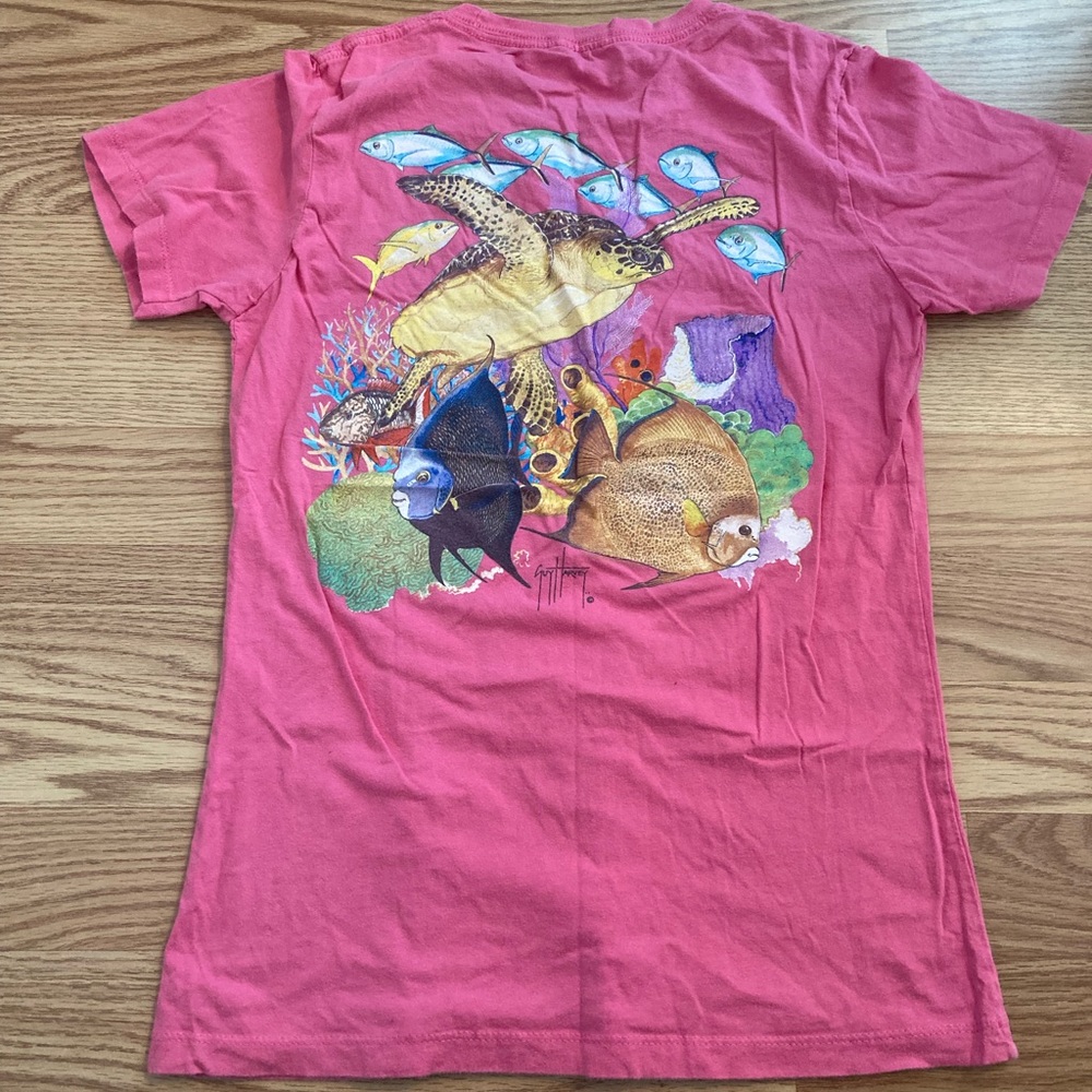 Guy Harvey womens t shirt pink fishing shirt beach vibes